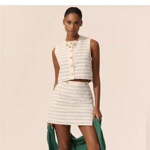 NWT! Anthropologie Avec Les Filles Striped Mini Skirt -Size M